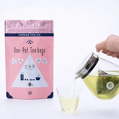 Ippodo Tea Shop Triangle Tea Bag Genmai Tea 9 bags - NihonMura