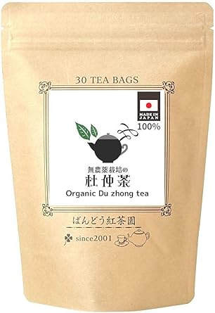 Bando Black Tea Pesticide-free cultivation Tochu Tea 30 Tea Bag 90g (3g×30TB) Japan Caffeine Non-Caffeine