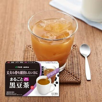 【Itoen Health Body Official Mail Order】Marugoto Black Bean Tea Powder Stick ×30 Sticks [Food with Functional Claims] Soy Isoflavones Gentle Taste - NihonMura