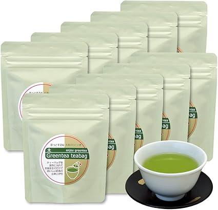 Sencha Tea Bag with String, Green Tea, Tea Bag, Deep Steamed Tea, Shizuoka, For One Person ((2g×10 Packets) 10 Bag)