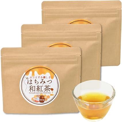 Honey Japanese Black Tea Tea Bag, Black Tea Pack, Domestic Honey 2g×7 (3 Bags)