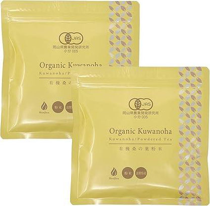 Honjien tea Health Tea Domestic Shiga Prefecture Organic JAS Certified Organic Mulberry Leaf Powder 100g × 2 bags Set - NihonMura