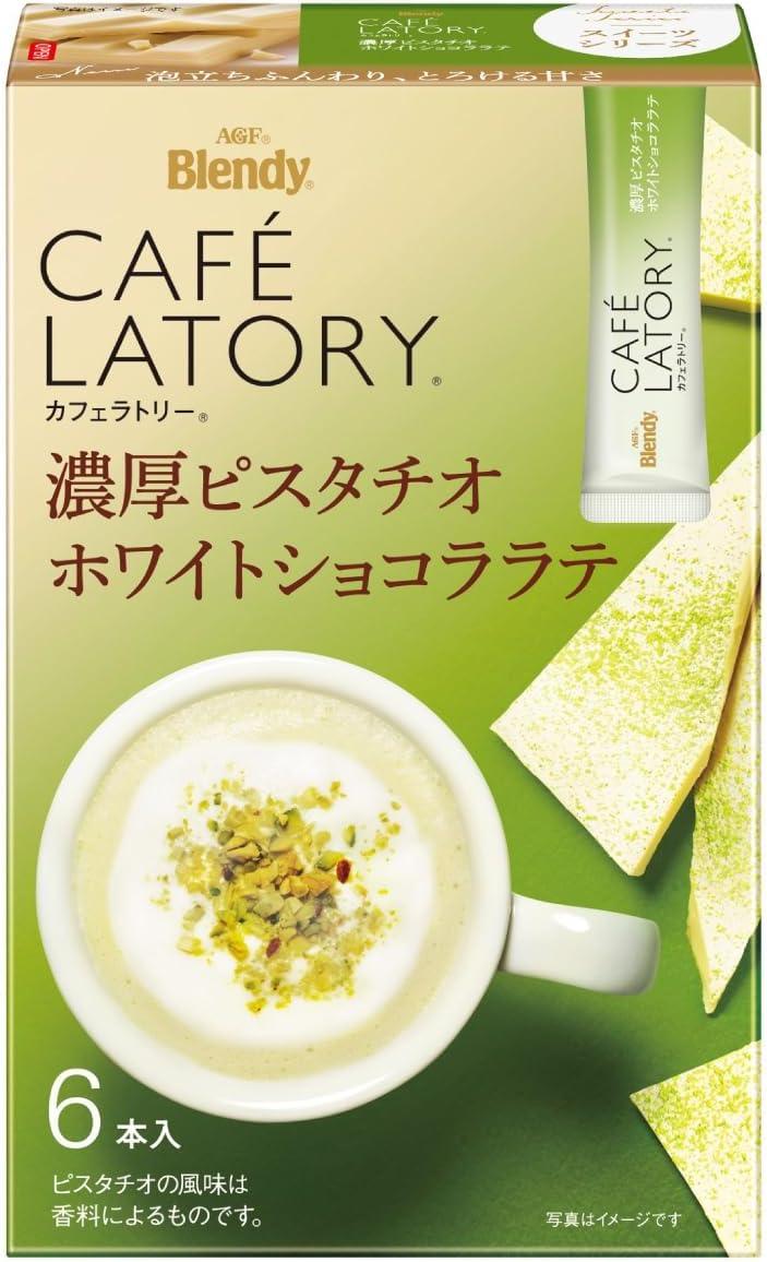 AGF Blendy Cafe Latte Stick, Rich Pistachio White Chocolat Latte, 6 Bottles× 6 Boxes [ Cafe ] [ Sweets Latte ] [ Powder ] - NihonMura