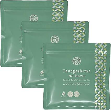 Honjien tea Japan tea Kagoshima Prefecture Special Selection Powdered Sencha Tanegashima Spring 100g × 3 bags Set - NihonMura