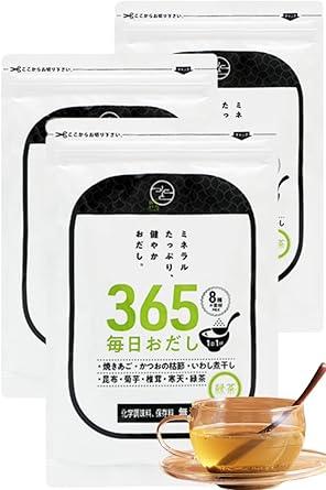 mizunoto Drinking Broth Powder 365 Daily Dashi / 3 Bags Set / Green Tea Domestic Natural 100% Additive-Free Salt Free Bonito Niboshi Kombu Green Tea Grilled Chin Shiitake Agar Agar Kikuimo [With Instructions] - NihonMura