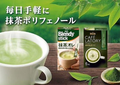 AGF Blendy Cafe Latte Stick, 6 bottles×6 boxes [ Powdered Matcha ] 11.5g (x 36) - NihonMura