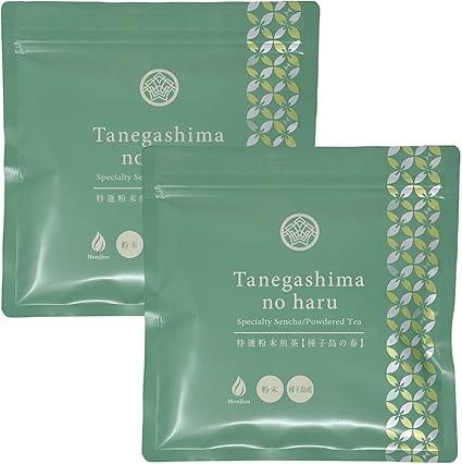 Honjien tea Japan tea Kagoshima Prefecture Special selection Powdered sencha Tanegashima Spring 100g × 2 bags set - NihonMura