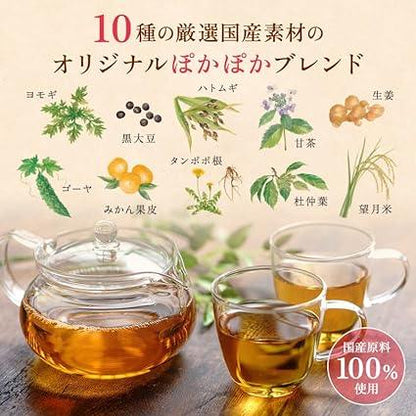 Chatsumi no Sato Domestic 10 Kinds Blend Health Tea Meguri Kencha 3g ×30 Packets Tea Bag Additive-Free Caffeine Non-Caffeine Tea Pack Warming - NihonMura