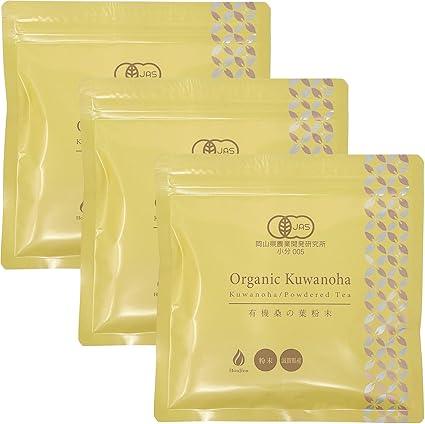 Honjien tea Health Tea Domestic Shiga Prefecture Organic JAS Certified Organic Mulberry Leaf Powder 100g × 3 Bags Set - NihonMura