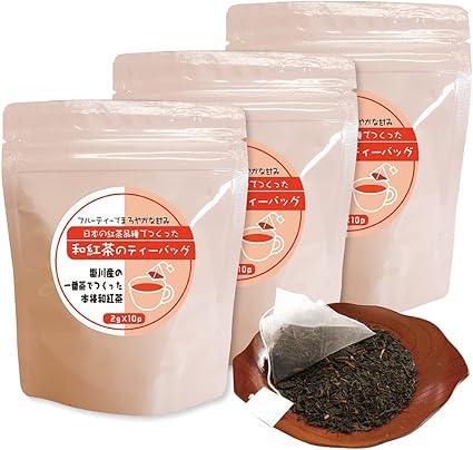 Japanese Black Tea Tea Bag with String, Tea, Black Tea, Tea Bag, with String, 2g×10 Packets (3 bags)