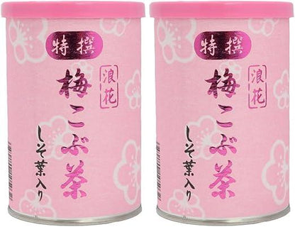 Naniwa Kombucha Honpo Ume Kobucha with Shiso Leaf (80g can) (× 2) - NihonMura