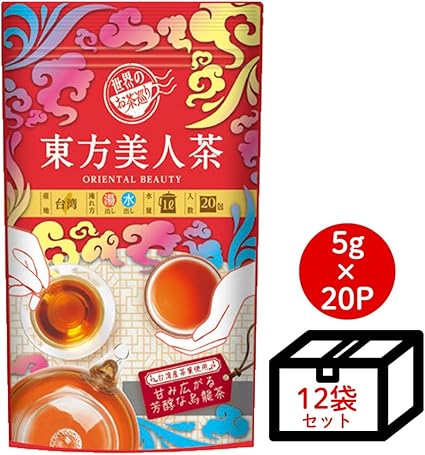 Discount Case Buying】World Tea Tour Oriental Beauty Tea (Chinese Tea, Oolong Tea, Taiwanese Tea, Cold Brew, Value Tea Bag, Jug &amp; PET Bottle, Bulk Purchase, 5g×20P×12pcs)