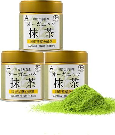 Komukomu Shoten 100% Domestic Organic Matcha Organic Powder Shizuoka Kakegawa Long-established Factory Manufacture Additive-free Pesticide-free 30g can Founded in Meiji 2 - NihonMura