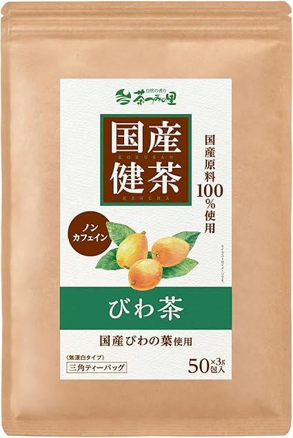 Tea Tsumi no Sato Domestic Biwa Tea Tea Bag 3g × 50 Packets Non-Caffeine Health Tea Loquat Leaf Tea - NihonMura