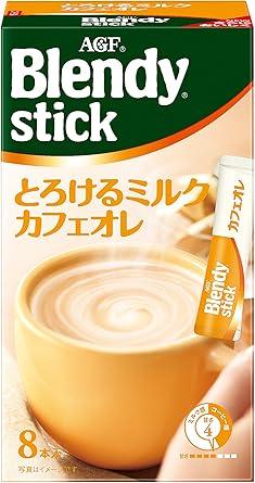 AGF Blendy Stick Melting Milk Cafe Au Lait 8 Bottles ×6 Boxes 【 Stick Coffee 】 【 Powder 】 - NihonMura