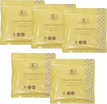 Honjien tea Health Tea Domestic Shiga Prefecture Organic JAS Certified Organic Mulberry Leaf Powder 100g × 5 bags Set - NihonMura