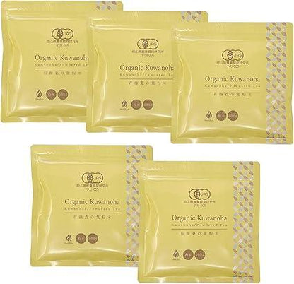 Honjien tea Health Tea Domestic Shiga Prefecture Organic JAS Certified Organic Mulberry Leaf Powder 100g × 5 bags Set - NihonMura