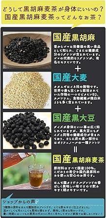 Domestic Black Sesame Barley Tea Tea Bag 5g×50 Packets× 10 Bags Set Honjien tea Health Tea - NihonMura