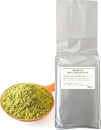 Powdered Genmaicha with Matcha No. 30 Genmaicha with Matcha Powder Powder Decaffeinated 1kg Commercial Use Shizuoka Kikukawa Tea