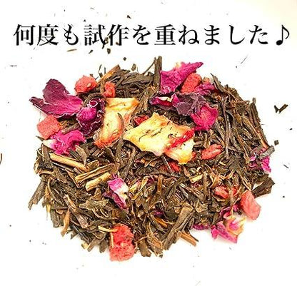 Kita Seicha Strawberry and Rose Japanese Black Tea Blended Tea Tea Bag with Thread 3g 50 Pieces Large Capacity Ise Tea Benifuki Japanese Black Tea Relax Aroma Healing Herbal Tea Black Tea - NihonMura