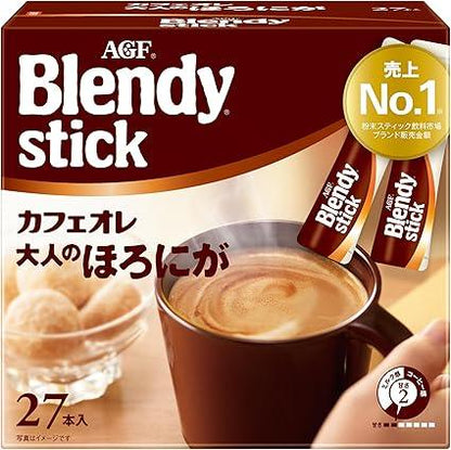 AGF Blendy Stick Cafe Au Lait Adult Bitter 27 Bottles [ Stick Coffee ] - NihonMura