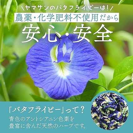 【Kyoto Uji Yamasan】 Butterfly Pea Powder (30g) [Natural herbs with a beautiful bright blue color] Anthocyanins