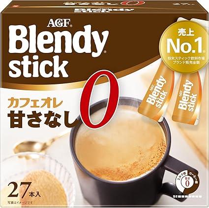 AGF Blendy Stick Cafe Au Lait No Sweetness 27 Bottles [ Stick Coffee ] - NihonMura