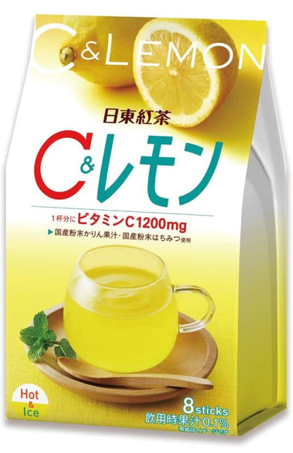 Black Tea with Lemon &amp; Vitamin C (1200mg) [Powder Sticks] 8P x 6 Bags by Nittoh Tea - NihonMura