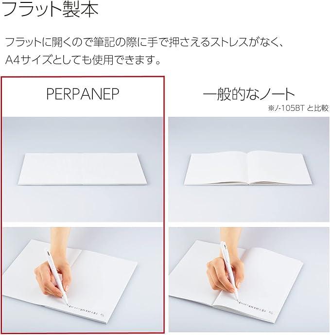 Kokuyo PERPANEP A5 Notebook, Smooth 0.2 inch (6 mm) Steno-Ruled, PER-MS106CBM - NihonMura