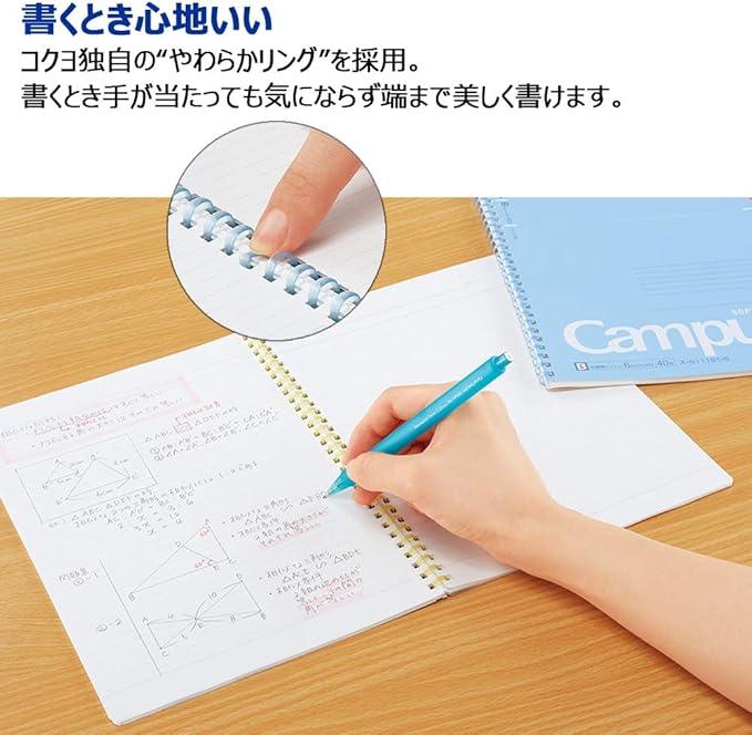 KOKUYO S111BT-VX2SET Campus Soft Ring Notebook, Dot Ruled, 40 Sheets, B5, Purple, 2 Pack - NihonMura