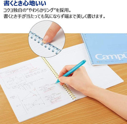 KOKUYO S111BT-VX2SET Campus Soft Ring Notebook, Dot Ruled, 40 Sheets, B5, Purple, 2 Pack - NihonMura