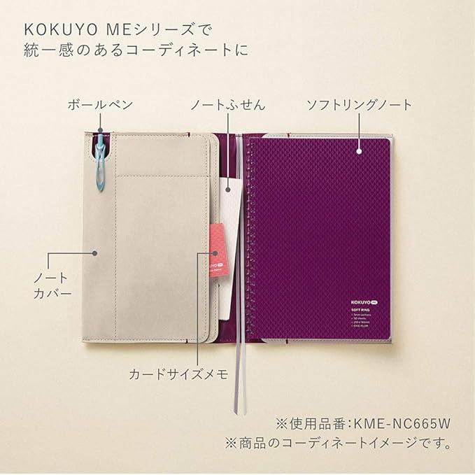 Kokuyo ME A5 Notebook Cover, KME-NC665DM GRAYISH BLACK - NihonMura