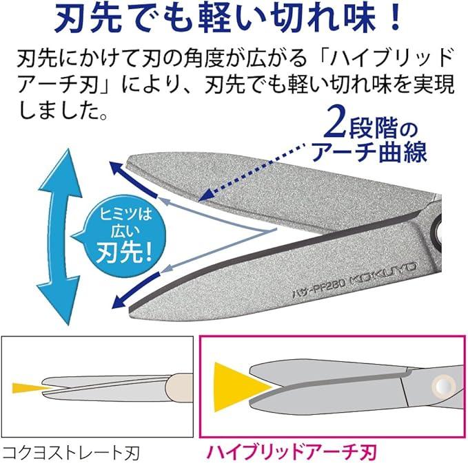 Kokuyo Scissors Saxa Fluorine Glueless Blade White Hasa - PF280W - NihonMura