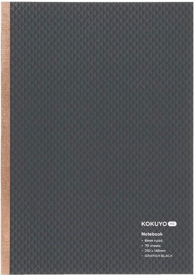 Kokuyo KME-NB665DM GRAYISH BLACK Notebook, Notebook, ME, 70 Sheets, B Ruled, A5, Black - NihonMura