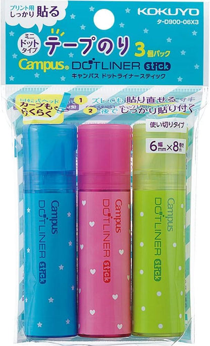 Kokuyo tapeglue dotliner stick single-use タ-D900-06X3 - NihonMura