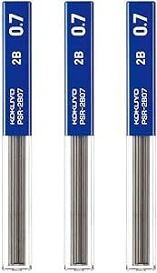 KOKUYO PSR-2B07-1PX3SET Mechanical Pencil Refill, 0.03 inch (0.7 mm), 2B, Set of 3 - NihonMura