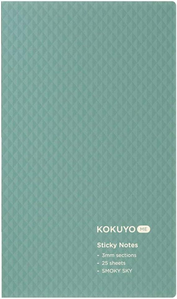 Kokuyo KME-FNT1S3GB Smoky SKY Sticky Notes, 25 Pieces, 0.1 inch (3 mm) Square, Blue - NihonMura