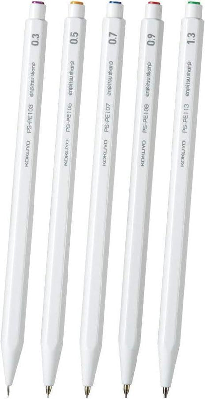 Kokuyo PS-PE WX5SET Mechanical Pencil Sharp, Writing Comparison, Set of 5, White - NihonMura