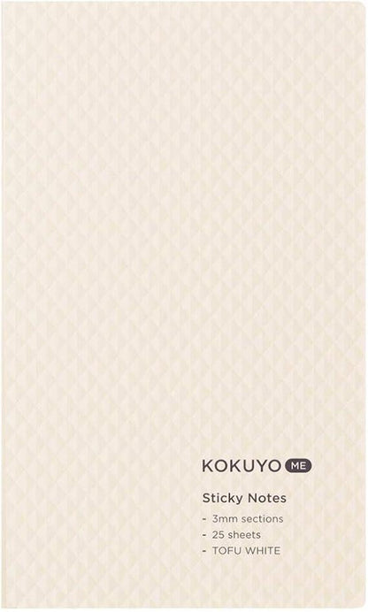 Kokuyo KME-FNT1S3W Sticky Notes, 25 Pieces, 0.1 inch (3 mm) Square, White - NihonMura