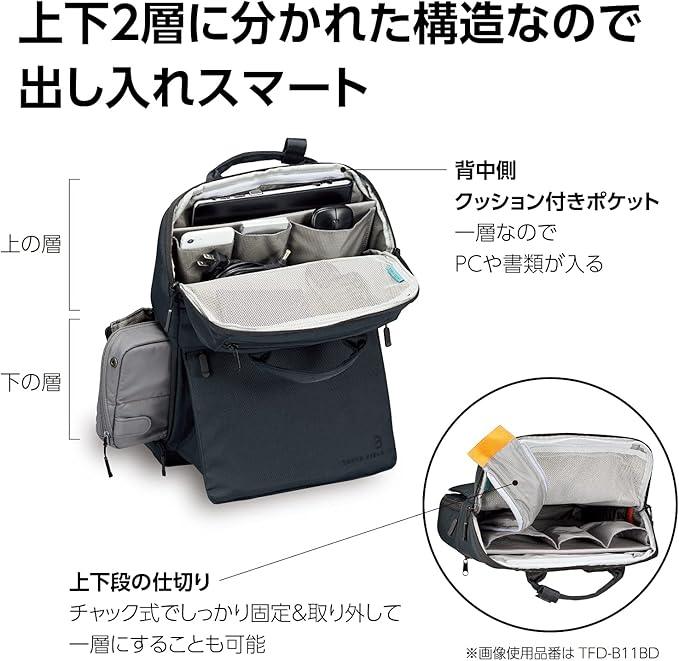 Kokuyo TFD-B11DM Business Backpack, Stand Bag, 13.3 Inches, Dark Gray - NihonMura