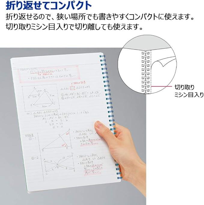 Kokuyo SU-S131BT-GX2SET Campus Soft Ring Notebook, 50 Sheets, Ruled with Dots, A5, Green, Set of 2 - NihonMura