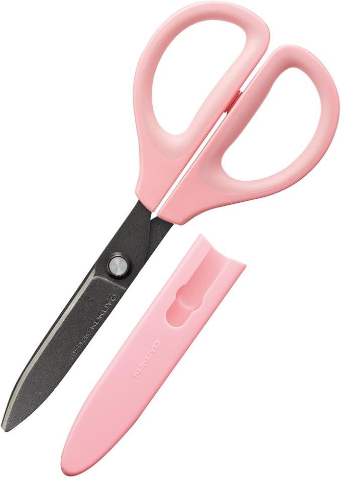 KOKUYO Scissors Saxa Fluorine Glueless Blade, Pink Hasa-PF280P - NihonMura