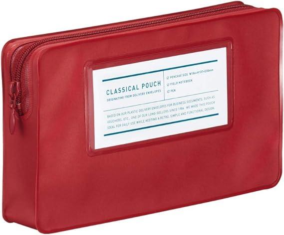 Kokuyo F-VBF231R Classical Pouch Pen Case, Red - NihonMura