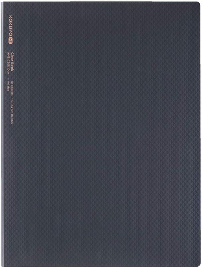 Kokuyo KME-CBGL10DM File Clear Book, Fixed Type, A4, 10 Pieces, Black - NihonMura