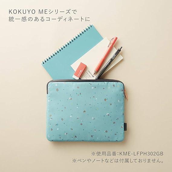 Kokuyo KME-LFPH301DM Flat Pouch, A5 Size, Checked, Ash - NihonMura