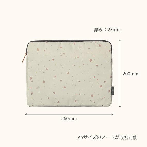 Kokuyo KME-LFPH302W Flat Pouch KOKUYO ME A5 Size Terrazzo White - NihonMura