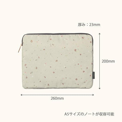 Kokuyo KME-LFPH302W Flat Pouch KOKUYO ME A5 Size Terrazzo White - NihonMura