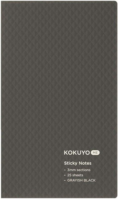 Kokuyo KME-FNT1S3DM Sticky Notes, Notebook, 25 Sheets, 0.1 inch (3 mm) Square, Black - NihonMura