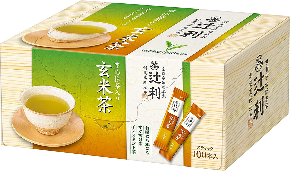 Brown Rice Green Tea (Genmaicha) With Uji Matcha 100 Packets From Tsujiri - NihonMura
