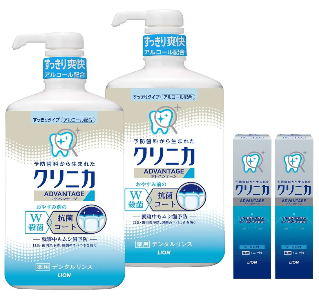 Clinica Advantage [Quasi-drug] Dental rinse refreshing type (alcohol combination) 900ml x 2 + mini toothpaste 30g x 2 - NihonMura